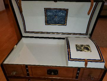 Restored Leather Trunk Inside