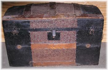 Here is a beautiful dome top with  embossed tin covering ready to restore